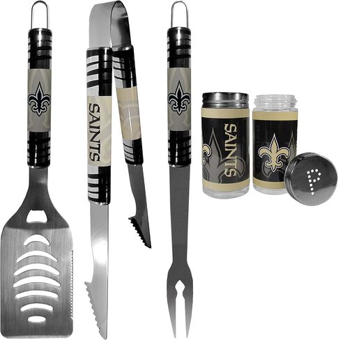 NFL Siskiyou Sports Fan Shop New Orleans Saints 3 pc Tailgater BBQ Set and Salt and Pepper Shaker Set One Size Team Color in Saudi Arabia