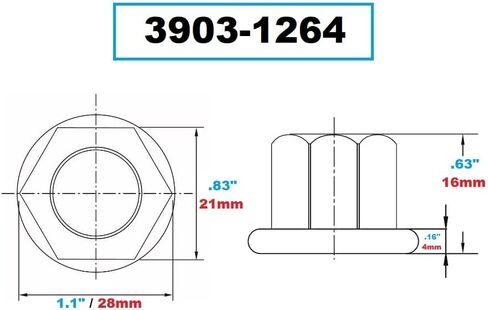 Vertex 3903-1269 M24 X 3 Flanged Nut in Kuwait