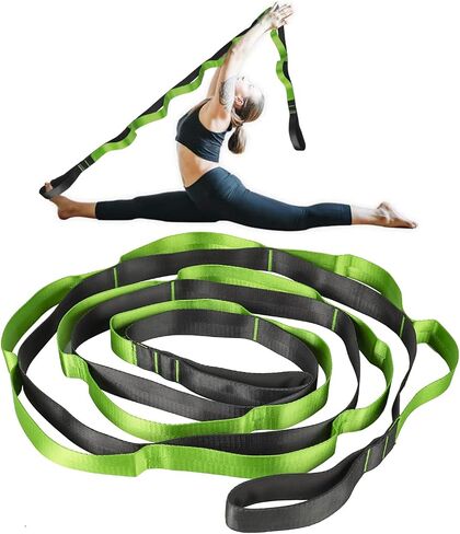 Stretch Strap, 12 Loop Yoga Stretch Strap, Non-elastic Stretch Strap for Stretching, Physical Therapy, Pilates, Dance, Gymnastics, and Athletic Trainers with Carry Bag in Saudi Arabia
