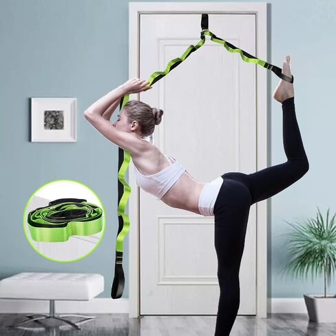 Stretch Strap, 12 Loop Yoga Stretch Strap, Non-elastic Stretch Strap for Stretching, Physical Therapy, Pilates, Dance, Gymnastics, and Athletic Trainers with Carry Bag in Saudi Arabia