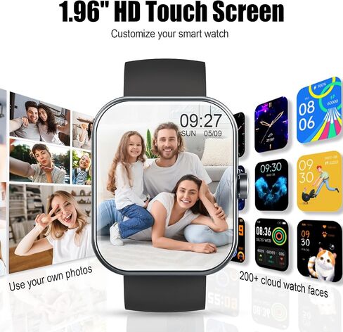 Smart Watch for Men Women, 1.96" Fitness Tracker (Answer/Make Call), IP68 Waterproof, Smartwatches for Adroid Phones and iPhones, Green 2024 in Saudi Arabia
