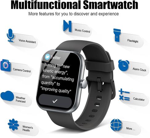 Smart Watch for Men Women, 1.96" Fitness Tracker (Answer/Make Call), IP68 Waterproof, Smartwatches for Adroid Phones and iPhones, Green 2024 in Saudi Arabia