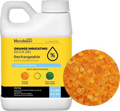 4 LB Orange Silica Desiccant Beads - Indicating Silica Gel Beads Drying Silica Beads Reusable Silica Gel Desiccant Dehumidifier in Kuwait