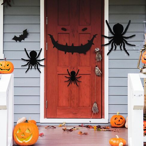 Manortang 3PCS Metal Spider Halloween Decorations Spider Wall Decor Halloween Hanging Décor Indoor Outdoor Room Garden Yard Halloween Party Decorations in Saudi Arabia