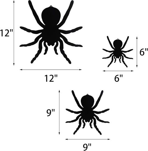 Manortang 3PCS Metal Spider Halloween Decorations Spider Wall Decor Halloween Hanging Décor Indoor Outdoor Room Garden Yard Halloween Party Decorations in Saudi Arabia