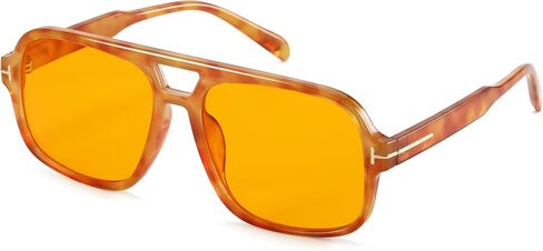 Aviator Amber Blue Light Blocking Glasses Orange Lens for Better Sleep,Computer Eye Strain Men Women Gaming Glasses in Saudi Arabia