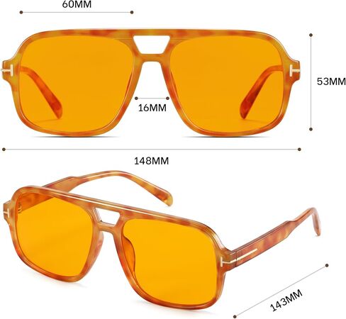 Aviator Amber Blue Light Blocking Glasses Orange Lens for Better Sleep,Computer Eye Strain Men Women Gaming Glasses in Saudi Arabia