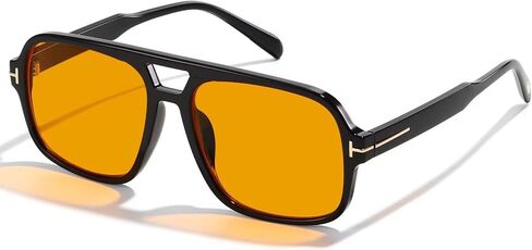 Aviator Amber Blue Light Blocking Glasses Orange Lens for Better Sleep,Computer Eye Strain Men Women Gaming Glasses in Saudi Arabia