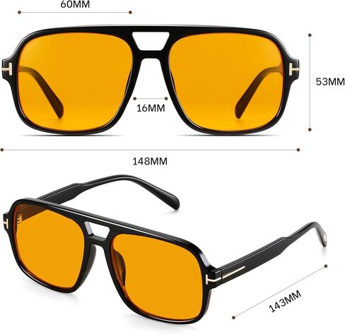 Aviator Amber Blue Light Blocking Glasses Orange Lens for Better Sleep,Computer Eye Strain Men Women Gaming Glasses in Saudi Arabia