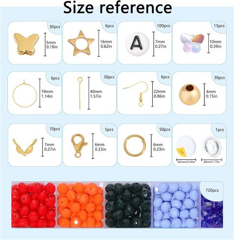 Xilitata 2400Pcs 4mm Faceted Beads for Jewelry Making Crystal Beads Faceted Jewelry Beads for Friendship Bracelet Making Kit Craft Beads with Charms in Saudi Arabia