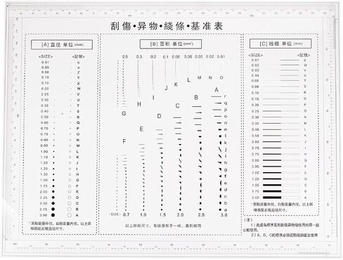 HARFINGTON High Precision SEC Size Estimation Chart 270x180mm Transparency Flaw Detection Film Ruler for Diameter Area and Line Width Defects Measuring in Saudi Arabia