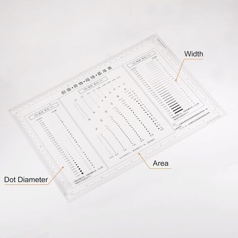 HARFINGTON High Precision SEC Size Estimation Chart 270x180mm Transparency Flaw Detection Film Ruler for Diameter Area and Line Width Defects Measuring in Saudi Arabia
