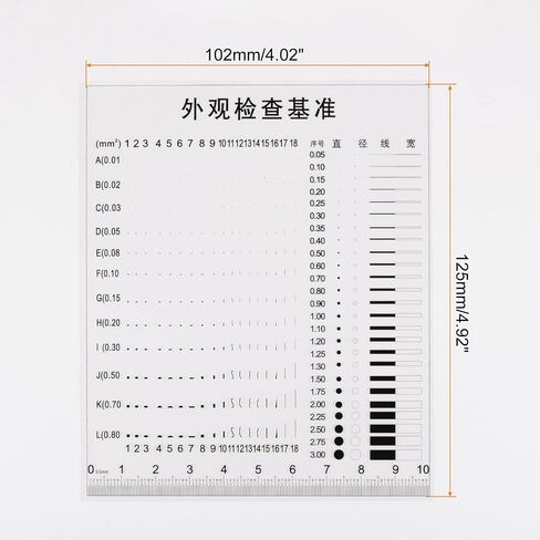 HARFINGTON High Precision SEC Size Estimation Chart 10cm 0.2mm Transparency Flaw Detection Film Ruler for Diameter Area Line Width Defects Measuring in Saudi Arabia