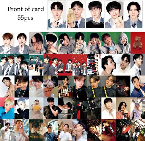 EXO Photocard 55PCS EXO Valentine's Day at School Photo Cards Album Kpop EXO Lomo Cards EXO Merch for Fans Birthday Gift Set for Boys and Girls in Kuwait