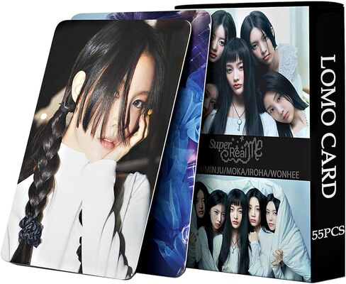 ILLIT Photocards KPOP ILLIT Super Real Me Album Cards 55PCS ILLIT Lomo Cards Kpop Gift for Boys and Girls ILLIT Merch in Kuwait