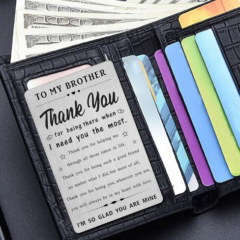 Fathers Day Card for Brother Gifts from Sister - Big Little Brother Gifts - Funny Brother Birthday Wedding Graduation Wallet Card Gifts in Kuwait