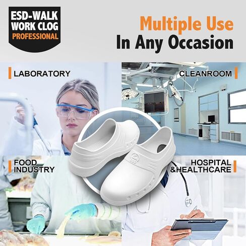 Women Slippers, Non Slip Work Shoes, Waterproof, Oil Resistant and Anti-Static, Suitable for Hospital Doctors, Nurses, Kitchen, Laboratory, Healthcare Or Home Use in Saudi Arabia