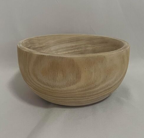 11" Paulownia Wood Round Bowl, Fire Burning Handmade Wooden Decorative Bowl, Modern Large Wood Bowl,Wooden Fruit Bowl for Room Décor, Parties, Wedding Centerpiece, Floral Arrangements in Saudi Arabia