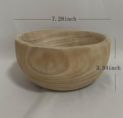 11" Paulownia Wood Round Bowl, Fire Burning Handmade Wooden Decorative Bowl, Modern Large Wood Bowl,Wooden Fruit Bowl for Room Décor, Parties, Wedding Centerpiece, Floral Arrangements in Saudi Arabia