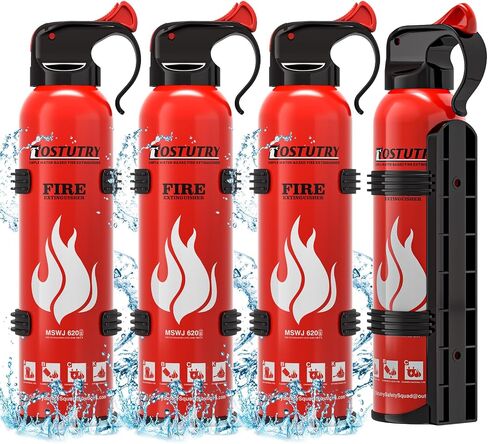Upgraded 8-IN-1 Fire Extinguisher for Home Vehicle Car Kitchen Boat, Small Fire Extinguishers Spray with Mount for Class A B C K Fire, Portable Non-Toxic Prevent Re-Ignition Easy Clean (2 Pack) in Saudi Arabia