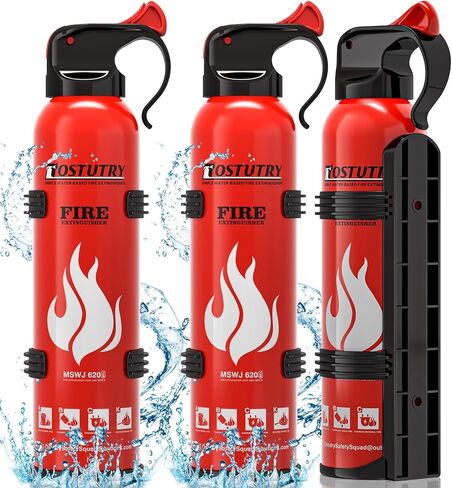 Upgraded 8-IN-1 Fire Extinguisher for Home Vehicle Car Kitchen Boat, Small Fire Extinguishers Spray with Mount for Class A B C K Fire, Portable Non-Toxic Prevent Re-Ignition Easy Clean (2 Pack) in Saudi Arabia