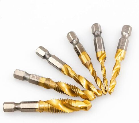 مجموعة مكونة من 6 قطع لقم حفر مترية، صنابير حفر مترية M3-M10 للألومنيوم الفولاذي والصفائح المعدنية وغيرها من الألواح الرقيقة المعدنية الصلبة in Kuwait