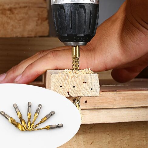 مجموعة مكونة من 6 قطع لقم حفر مترية، صنابير حفر مترية M3-M10 للألومنيوم الفولاذي والصفائح المعدنية وغيرها من الألواح الرقيقة المعدنية الصلبة in Kuwait