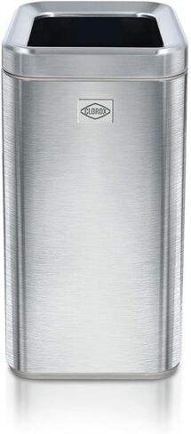 Clorox 13 Gallon Trash Can - 50L Slim Open Top Garbage Bin for Commercial Spaces, Kitchen, Office - Narrow Rectangular Stainless Steel Body with Hinged Rim and Odor Protection in Saudi Arabia