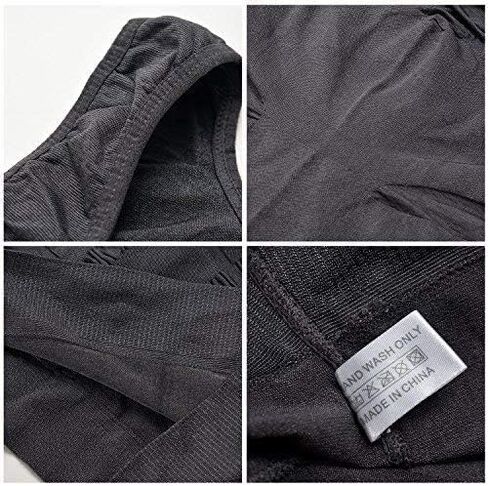 حزمة Odoland - قطعتان من قميص تنحيف الجسم المكون من 3 قطع للرجال وقميص فقدان الوزن وقميص رجالي مضغوط من قطعتين باللون الأسود، مقاس L in Kuwait