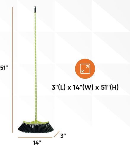 Superio Lightweight Essential Household Broom with Metal 3-Part Handle Indoor and Outdoor Use in Saudi Arabia