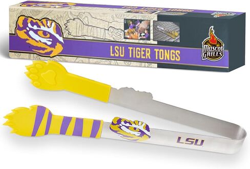 LSU University Tiger Tongs - Rust Resistant Kitchen & BBQ Grilling Tongs - Ideal gift for Tailgaters, Campers and Outdoor Cooking in Saudi Arabia