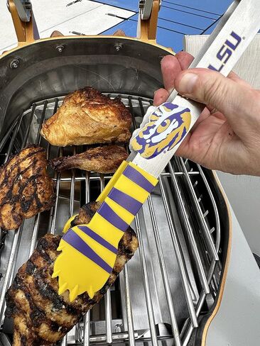 LSU University Tiger Tongs - Rust Resistant Kitchen & BBQ Grilling Tongs - Ideal gift for Tailgaters, Campers and Outdoor Cooking in Saudi Arabia