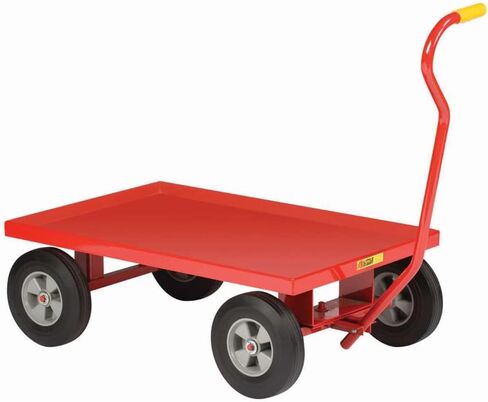 شاحنة عربة من الفولاذ الصلب LW-2436-10 مع شفة 1-1/2 بوصة، وعجلة مطاطية صلبة مقاس 10 بوصة × 2-3/4 بوصة، باللون الأحمر، سعة تحميل 1200 رطل، عرض 24 بوصة × طول 36 بوصة in Kuwait