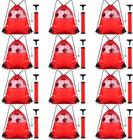 Christian Charity Donation Supplies Deflated Ball Pump Kit Include Football Pump Hand Air Pump with Needle Mesh Sport Bag Carry Bag Samaritan's Purse Operation in Saudi Arabia