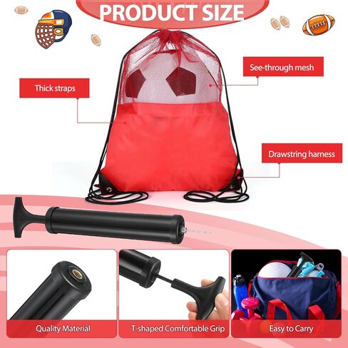 Christian Charity Donation Supplies Deflated Ball Pump Kit Include Football Pump Hand Air Pump with Needle Mesh Sport Bag Carry Bag Samaritan's Purse Operation in Saudi Arabia