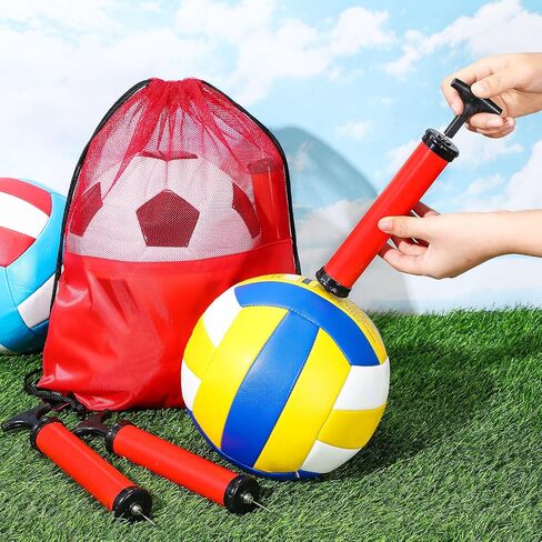Christian Charity Donation Supplies Deflated Ball Pump Kit Include Football Pump Hand Air Pump with Needle Mesh Sport Bag Carry Bag Samaritan's Purse Operation in Saudi Arabia