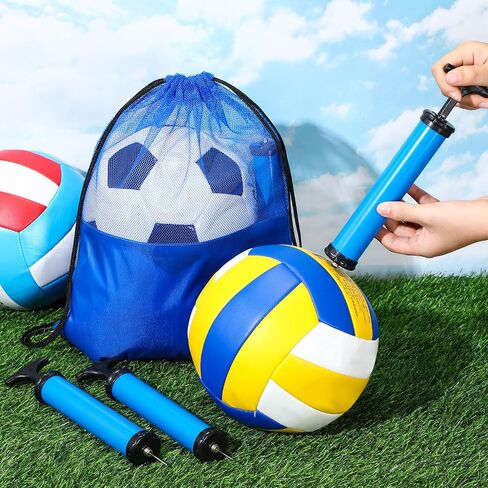 Christian Charity Donation Supplies Deflated Ball Pump Kit Include Football Pump Hand Air Pump with Needle Mesh Sport Bag Carry Bag Samaritan's Purse Operation in Saudi Arabia