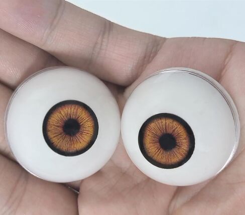 NOXOMALL Realistic Half Round Eyeballs 33mm - 1 Pair Black Acrylic Fake Eyes for Halloween Props, Dolls, Crafts, Cosplay and Party Decorations (Black) in Saudi Arabia