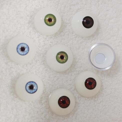 NOXOMALL Realistic Half Round Eyeballs 33mm - 1 Pair Black Acrylic Fake Eyes for Halloween Props, Dolls, Crafts, Cosplay and Party Decorations (Black) in Saudi Arabia
