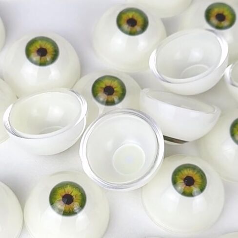NOXOMALL Realistic Half Round Eyeballs 33mm - 1 Pair Black Acrylic Fake Eyes for Halloween Props, Dolls, Crafts, Cosplay and Party Decorations (Black) in Saudi Arabia