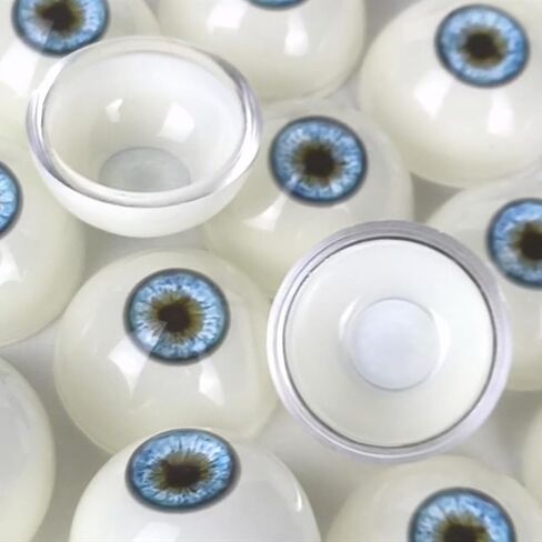 NOXOMALL Realistic Half Round Eyeballs 33mm - 1 Pair Black Acrylic Fake Eyes for Halloween Props, Dolls, Crafts, Cosplay and Party Decorations (Black) in Saudi Arabia