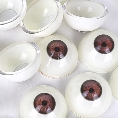 NOXOMALL Realistic Half Round Eyeballs 33mm - 1 Pair Black Acrylic Fake Eyes for Halloween Props, Dolls, Crafts, Cosplay and Party Decorations (Black) in Saudi Arabia