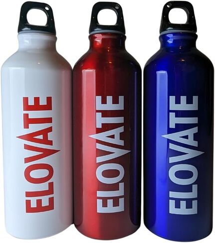 ELOVATE - 17 oz Aluminum Water Bottle - BPA Free Uninsulated Water Aluminum Bottle - Lightweight & Durable Aluminum Bottles for Sports, Hiking, Travel - Reusable Water Bottle for Hydration(Red) in Saudi Arabia