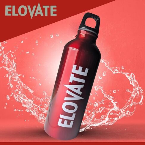 ELOVATE - 17 oz Aluminum Water Bottle - BPA Free Uninsulated Water Aluminum Bottle - Lightweight & Durable Aluminum Bottles for Sports, Hiking, Travel - Reusable Water Bottle for Hydration(Red) in Saudi Arabia