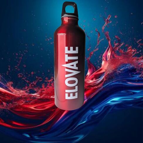ELOVATE - 17 oz Aluminum Water Bottle - BPA Free Uninsulated Water Aluminum Bottle - Lightweight & Durable Aluminum Bottles for Sports, Hiking, Travel - Reusable Water Bottle for Hydration(Red) in Saudi Arabia