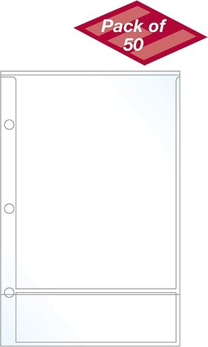Mini Binder Business Card Page - Four Standard Sized Business Card (2 x 3.5) Pockets Per Page - Pack of 20 Pages in Saudi Arabia