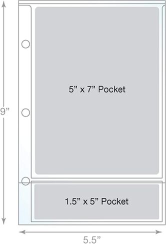 Mini Binder Business Card Page - Four Standard Sized Business Card (2 x 3.5) Pockets Per Page - Pack of 20 Pages in Saudi Arabia