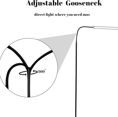 LED Floor Lamp, Bright 15W Floor Lamps,Gooseneck Adjustable Standing Eyelash Light for Facial Spa Tattoo Supplies Makeup Ring Light Desk Lamp Makeup Floor Lamp 6000K (6000K) in Saudi Arabia