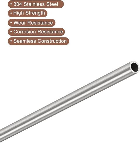 uxcell 2Pcs 304 Stainless Steel Tube, OD 14mm x 0.5mm Wall Thick 400mm Length Capillary Metal Tubing for Industry Machinery in Saudi Arabia