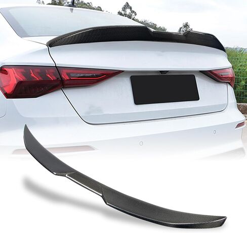 AeroBon Real Carbon Fiber Trunk Spoiler Compatible with 2021-2024 Audi A3 S3 RS3 (8Y) Sedan Spoiler (MV Style) in Kuwait